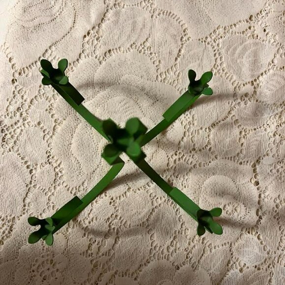 Vintage Green Mini Tabletop Metal Candelabra with holders for 5 candles. - Picture 2 of 2